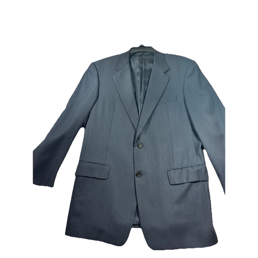 Hickey Freeman Men's 40R Sport Coat Jacket Wool Blazer Dark Navy Classic‎